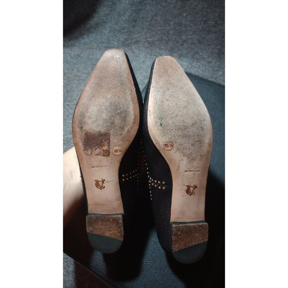 Vero Cuoio Black Loafer Shoes Womens Sz 6B Studded Slip On Embellished Flats * - Picture 16 of 16